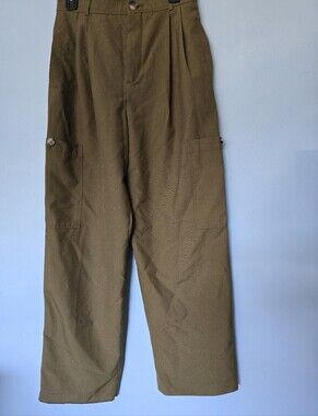 Zara Pleated Cargo Pant Green Size S